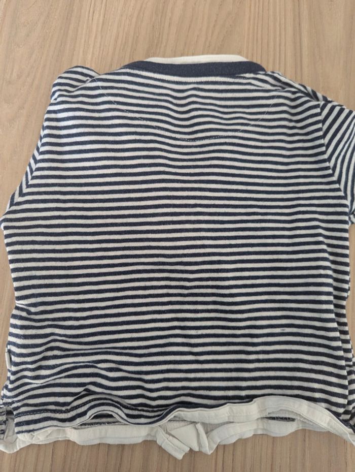 T-shirt ML rayé 12 mois Okaïdi - photo numéro 3