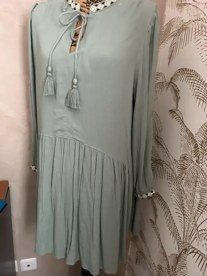 Robe sauge poudrée - photo numéro 4