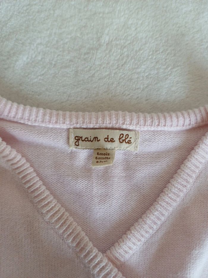 Gilet cache-coeur rose 6 mois - photo numéro 2