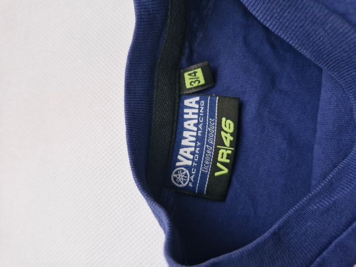 T-shirts manches courtes 3/4 ans Yamaha Factory Racing VR46  Bleu marine noir jaune Logo Yamaha 46 - photo numéro 5