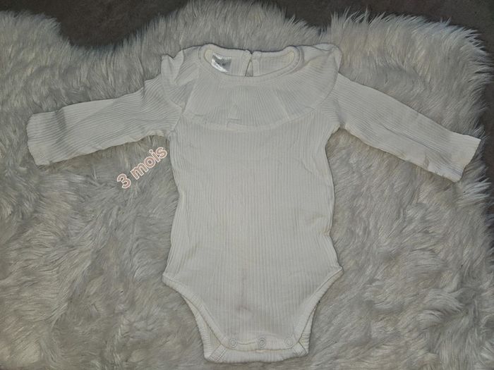 Barboteuse blanche bébé - Taille 60 cm (3 mois) NEUVE