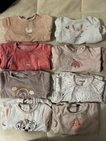 Lot 10 pyjamas velours taille 3 mois