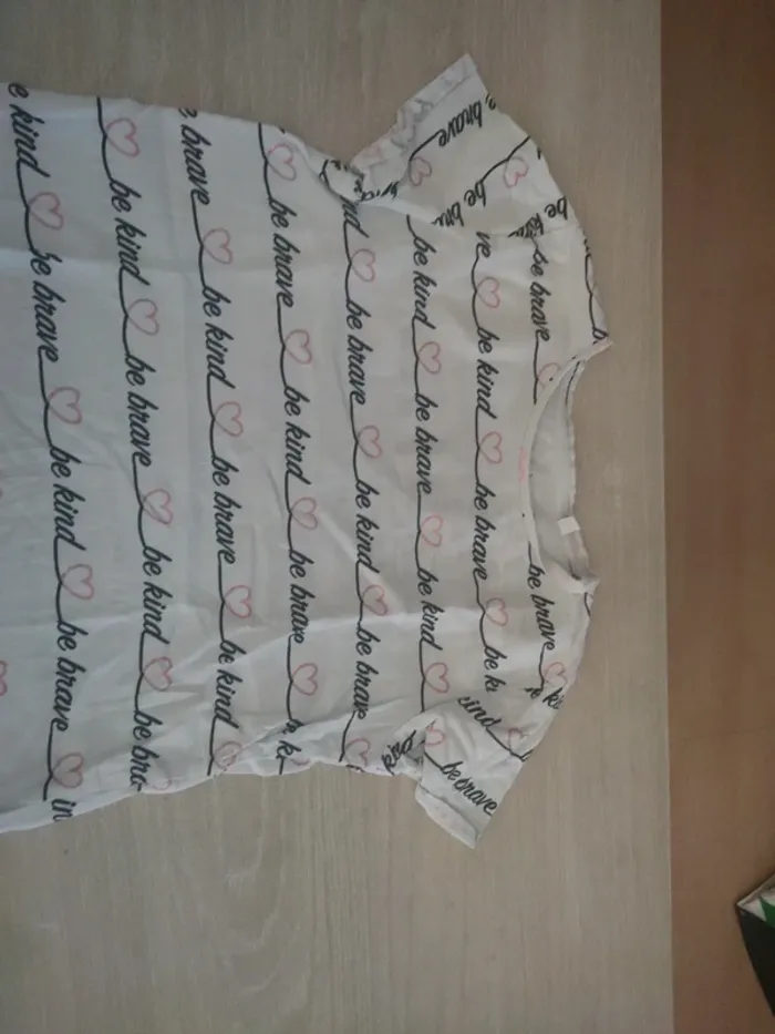 T-shirt blanc be kind ne brave 12 ans - photo numéro 2