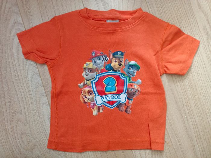 T-shirt orange pat patrouille 2/3 ans
