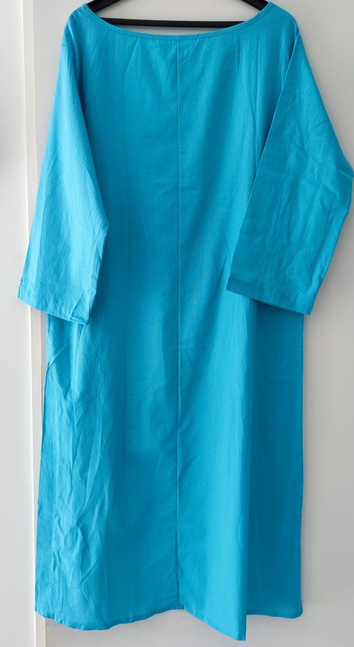 ✅ Ensemble 2 pièces femme turquoise taille S – haut long et pantalon large – neuf - photo numéro 2