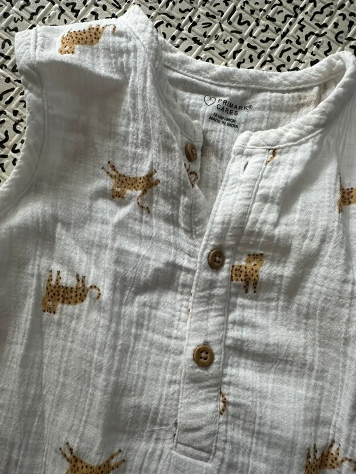 Combi short en gaze de coton - photo numéro 3