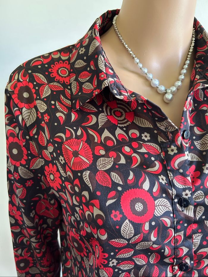 Chemise imprimée à manches longues Cerise Blue taille S jamais portée - photo numéro 4