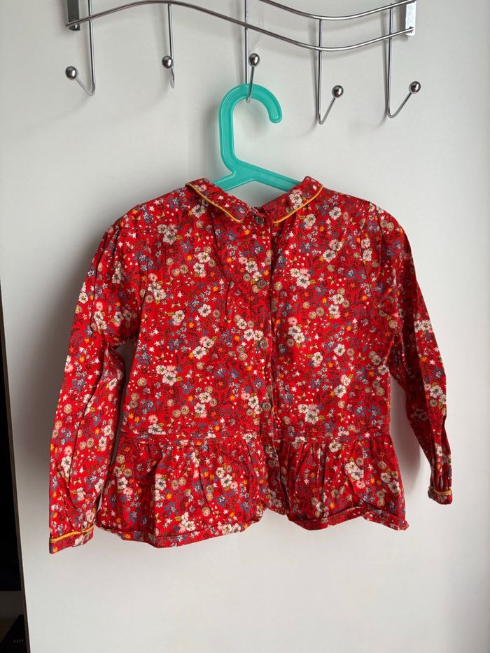 Blouse imprimé fleuri rouge sergent major fille 5 ans - photo numéro 3