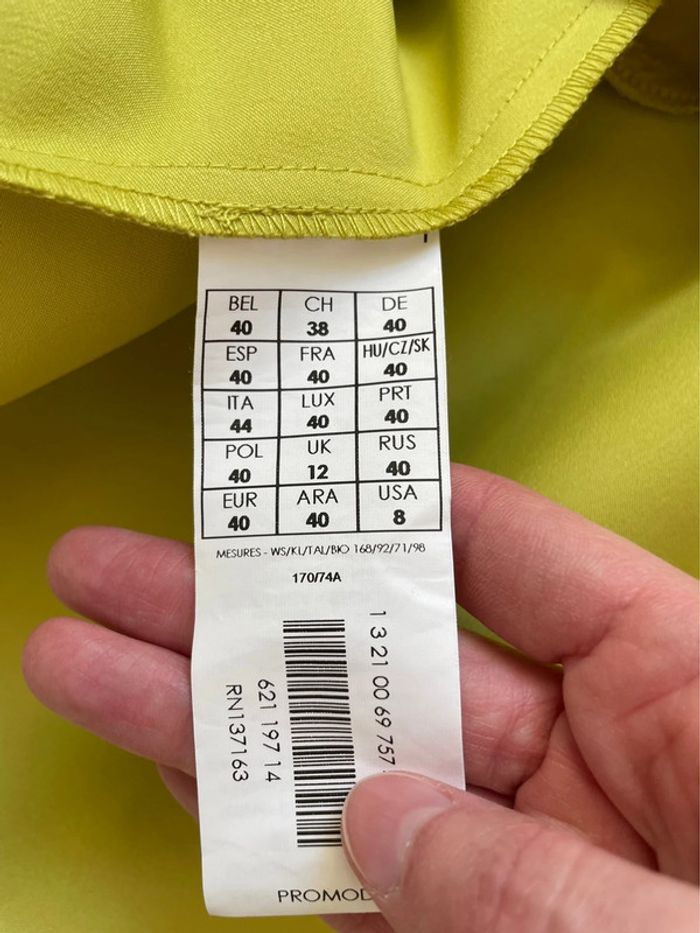 Jupe « Promod » jaune/vert pomme taille 40 - photo numéro 3