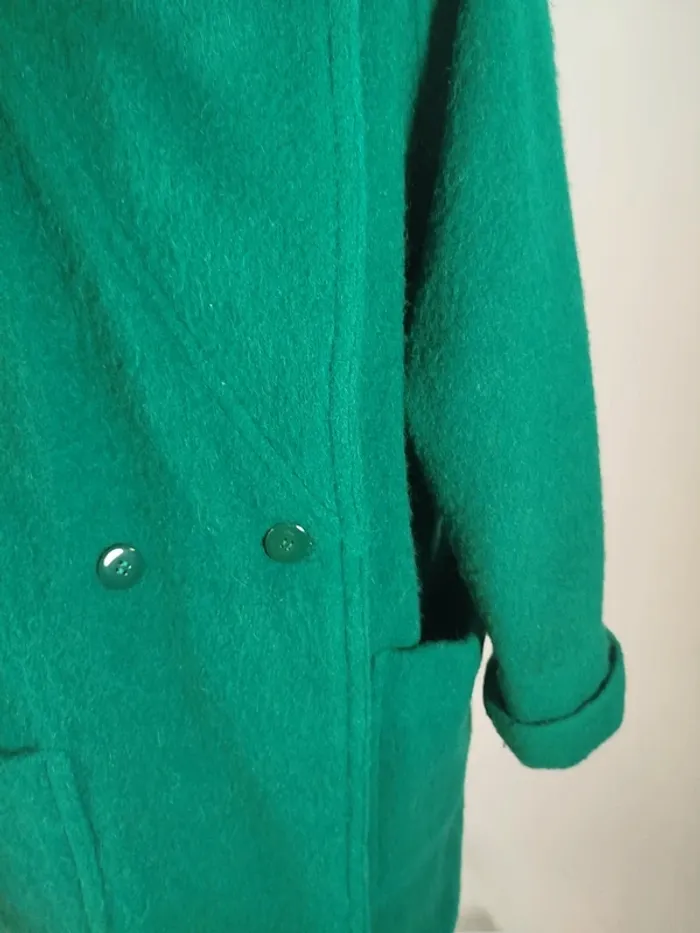 Manteau vert en laine - T42 estimée - Pièce rare sur mesure A836 - photo numéro 9