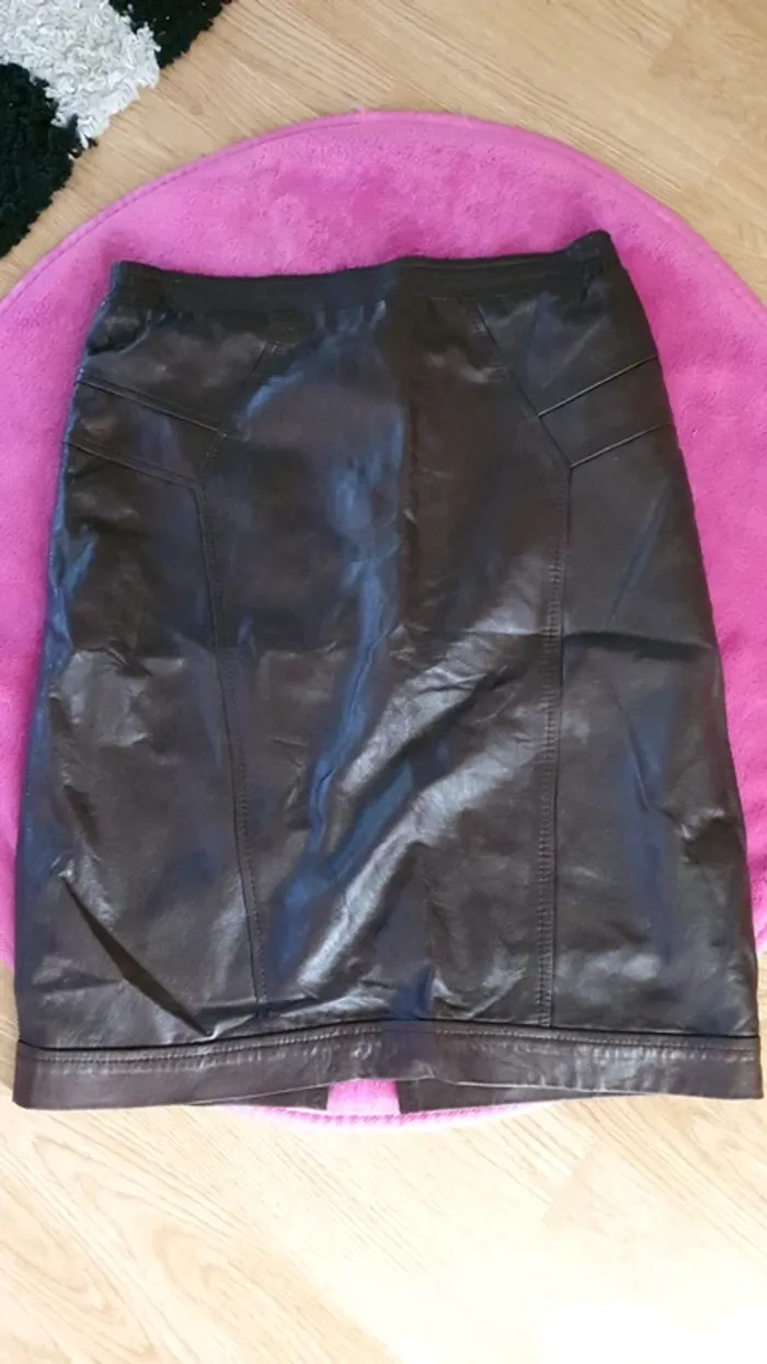 jupe cuir véritable