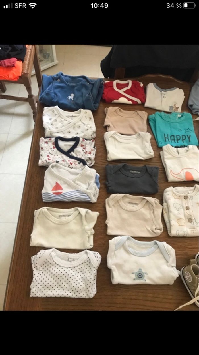 Lot vêtements bébé garçon été 1 et 3 mois - photo numéro 2