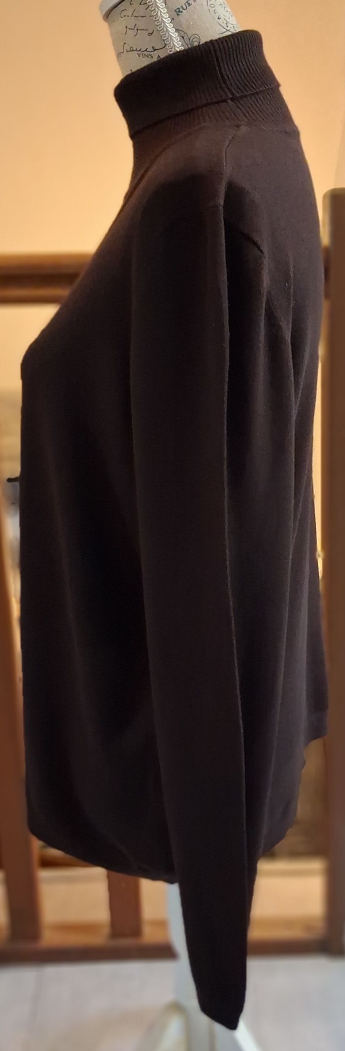 Pull à col roulé marron - photo numéro 4
