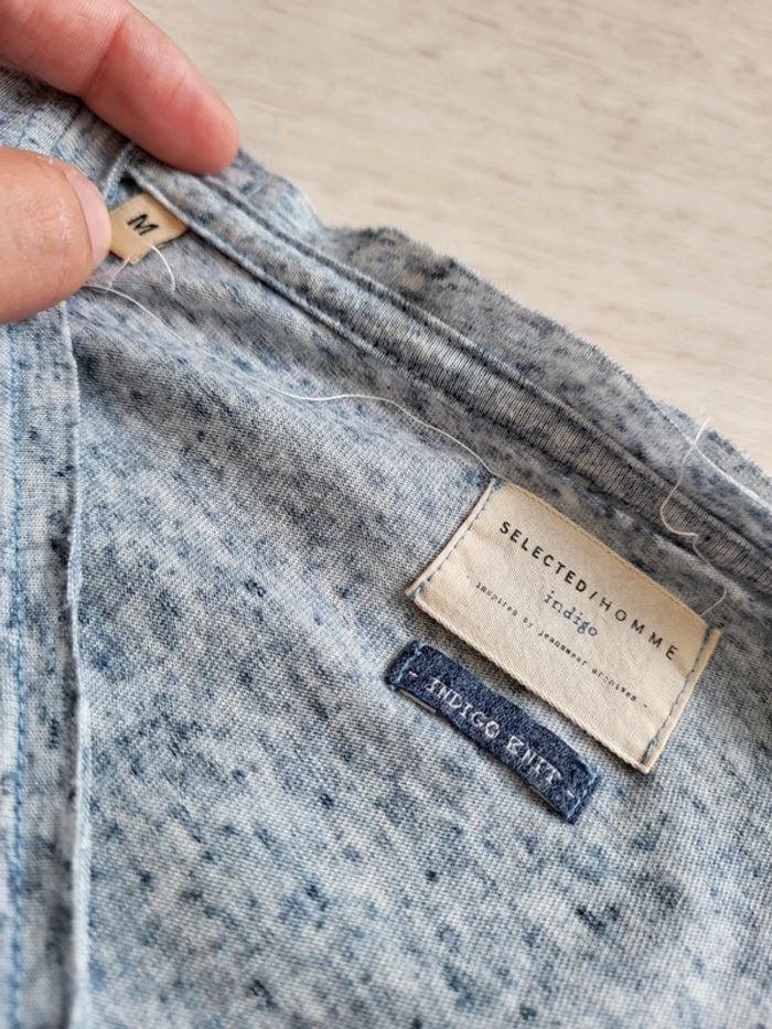 T-shirt bleu chiné - Taille M - photo numéro 2