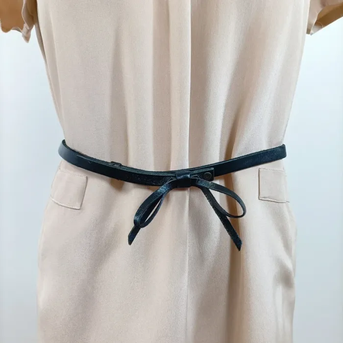 Robe en soie nude Joseph avec ceinture cuir – Taille 36 A783 - photo numéro 3