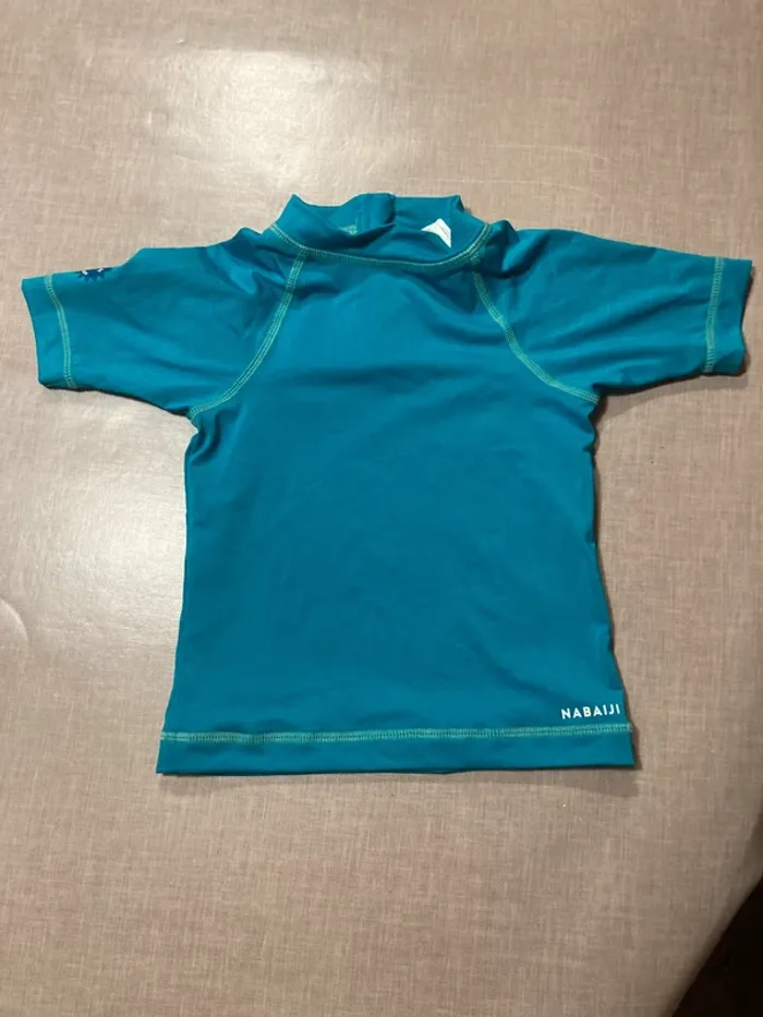 -shirt anti-UV bébé Nabaiji turquoise – 18 mois, protection UPF 50+
