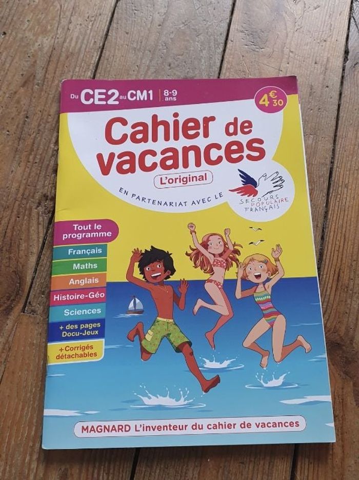 Cahier de vacances du CE2 au CM1