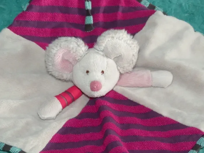 Doudou plat souris bukowski rose beige 🐭parfait état - photo numéro 2