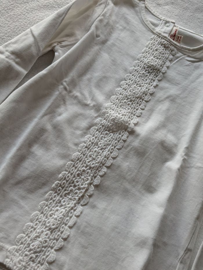 Tshirt ML blanc à broderie - 5A -  Du Pareil au Même - photo numéro 2