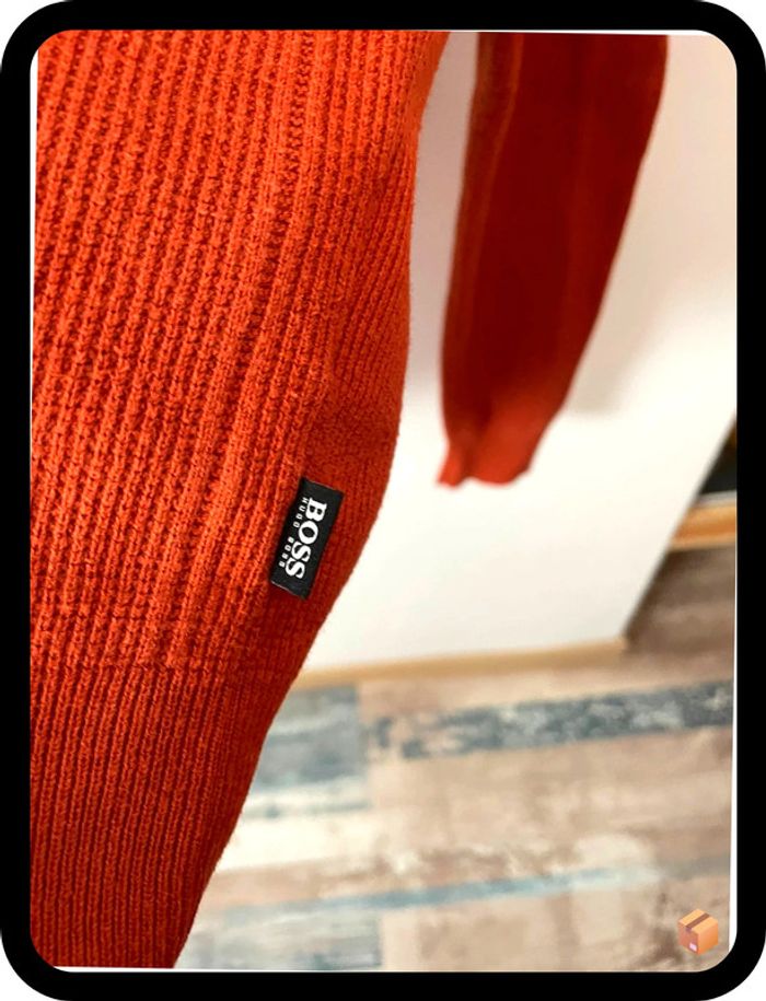 Pull Hugo Boss Orange – Homme – Taille S – Ocre orange - photo numéro 2