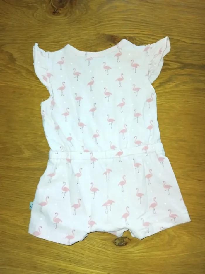 Combi-short rose avec des flamand rose 3mois - photo numéro 4