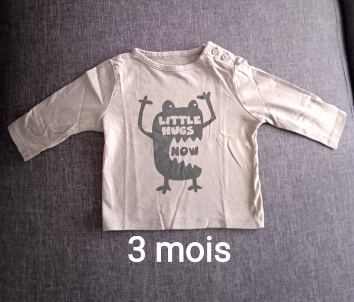 Tee shirt manches longues garçon 3 mois