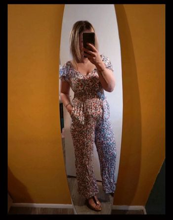 Combi pantalon fluide fleurie 38/40