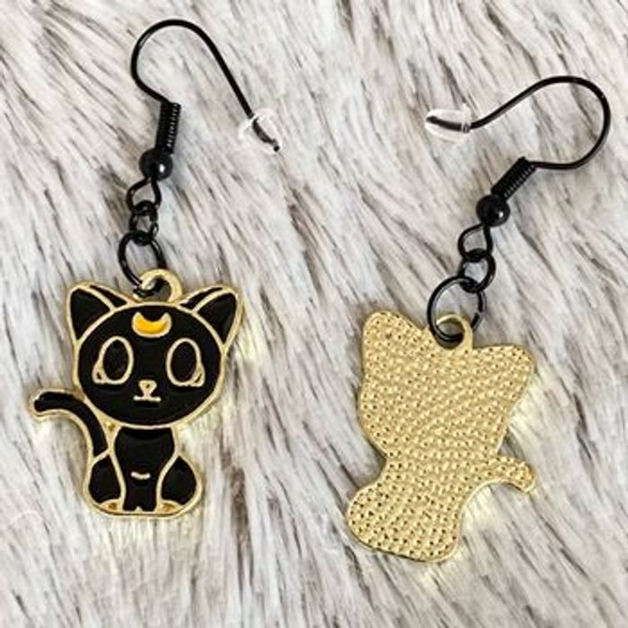 Boucles pendantes Luna Black Moon - photo numéro 2