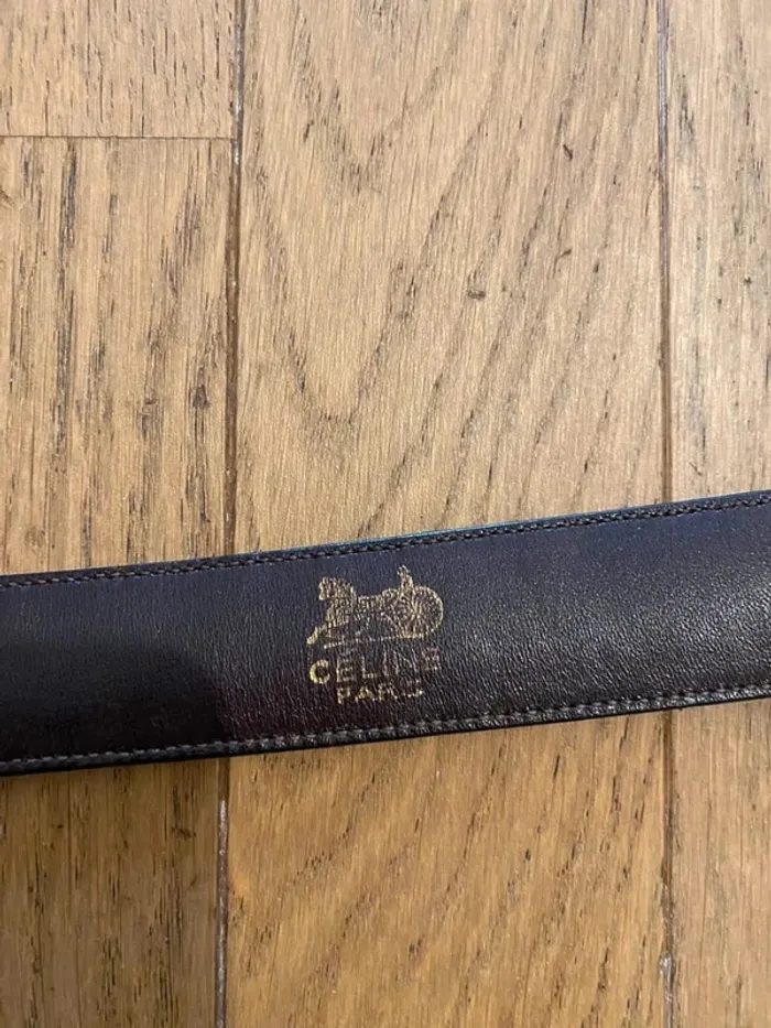 Ceinture en cuir python bordeaux Celine Triomphe vintage taille 80 - photo numéro 7