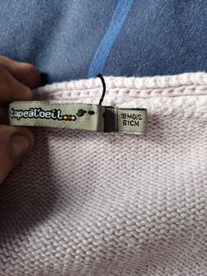 Beau gilet style boléro rose clair - photo numéro 3