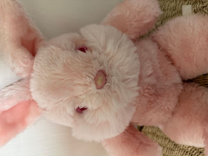 peluche lapin rose yeux rose - photo numéro 4