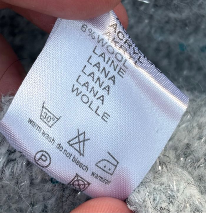 Gilet en maille grise ajourée à sequins – Miss One – Taille unique ✨🩶 - photo numéro 7