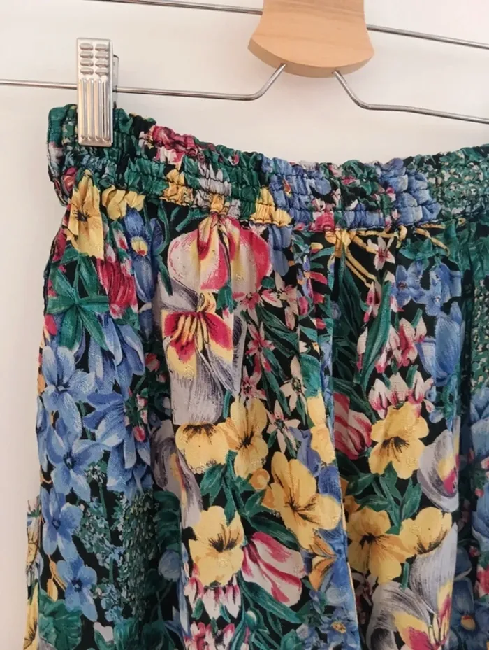 Pantalon vintage fleurs multicolores léger René Derhy - photo numéro 6