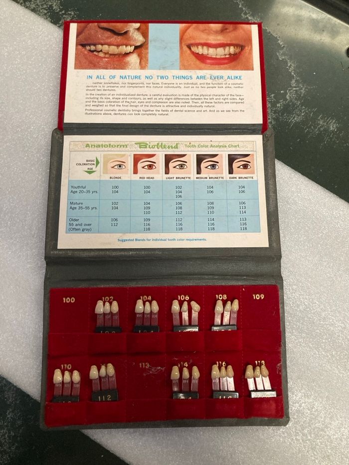 🦷 Nuancier de dents dentaires vintage Bioblend Anatodent