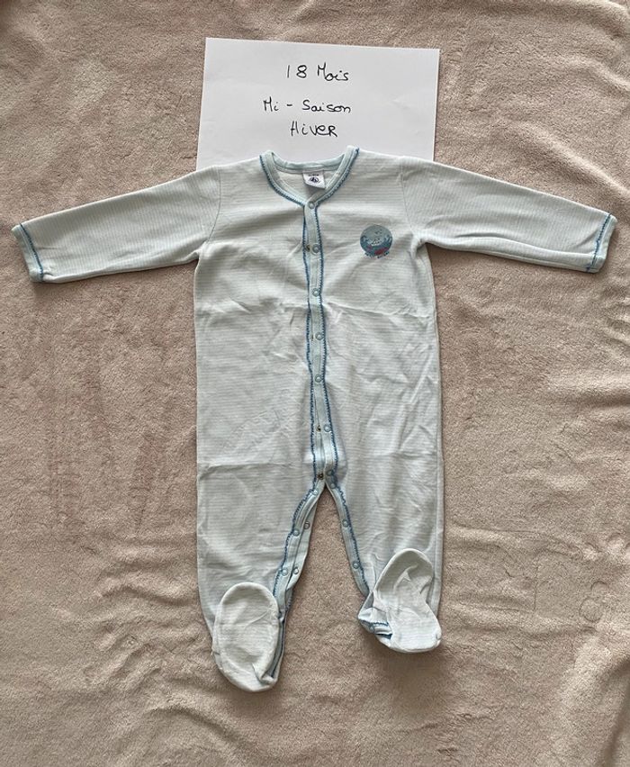 Lot de 3 pyjamas chauds - Petit Bateau & autre - 18 mois - TBE - photo numéro 9