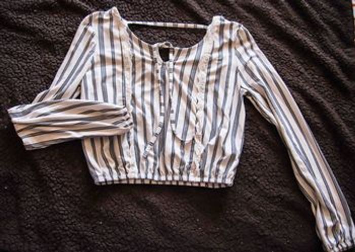Crop top manche longue rayé - photo numéro 2