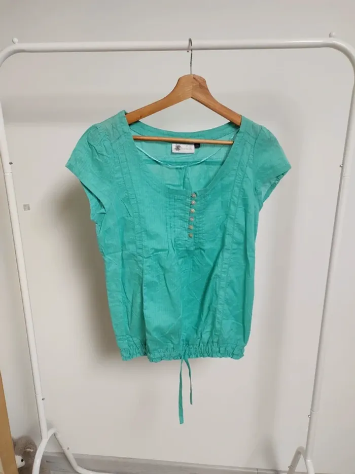 Blouse turquoise Kiabi taille 38