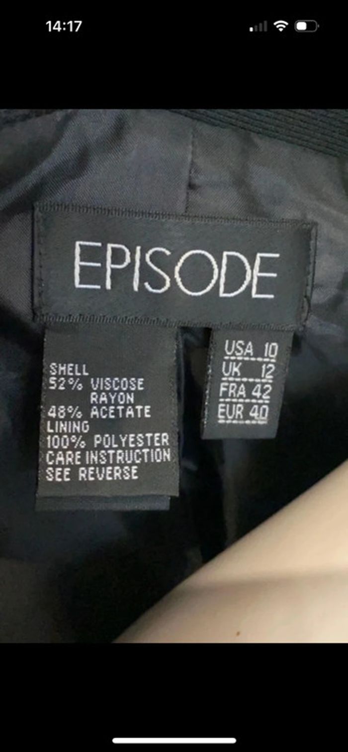 Magnifique longue robe veste neuve noire motif fleurs Épisode taille 42 - photo numéro 7