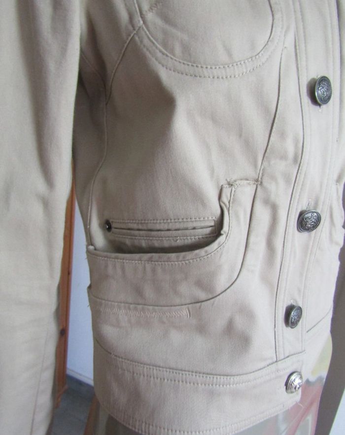 petite veste blouson perfecto non doublée en coton + 3%d'élasthanne T.38/40 - photo numéro 5
