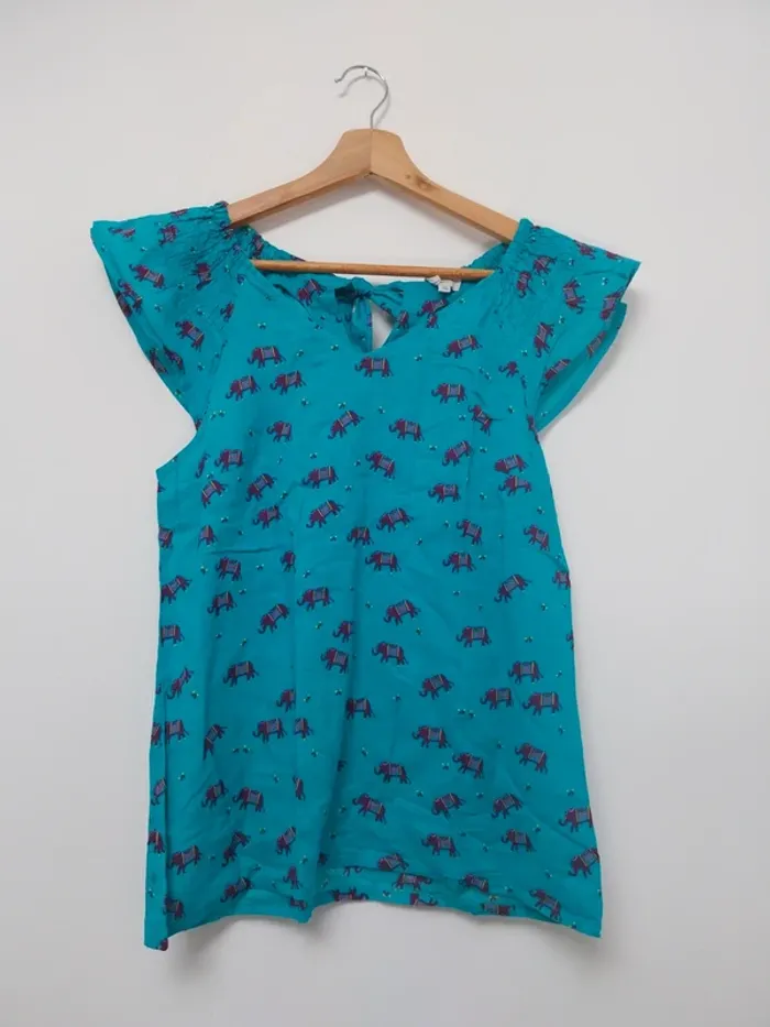 Blouse bleue à motifs La Fiancée du Mekong 40
