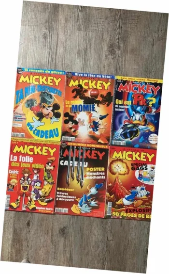 Lot de 6 anciens magazines Mickey vintage