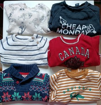 Lot 6 pulls - 9 mois - tape a l'oeil
