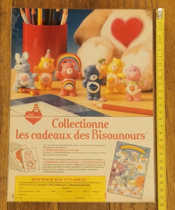 Ancienne publicité plastifiée bisounours Vintage