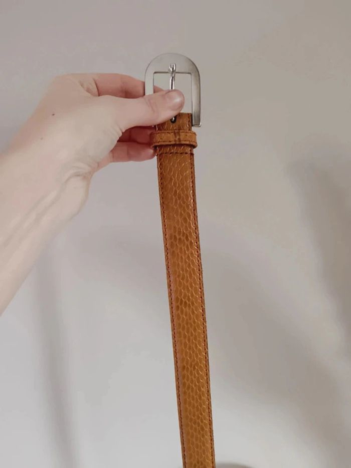 Ceinture marron clair orangé cuir - photo numéro 4
