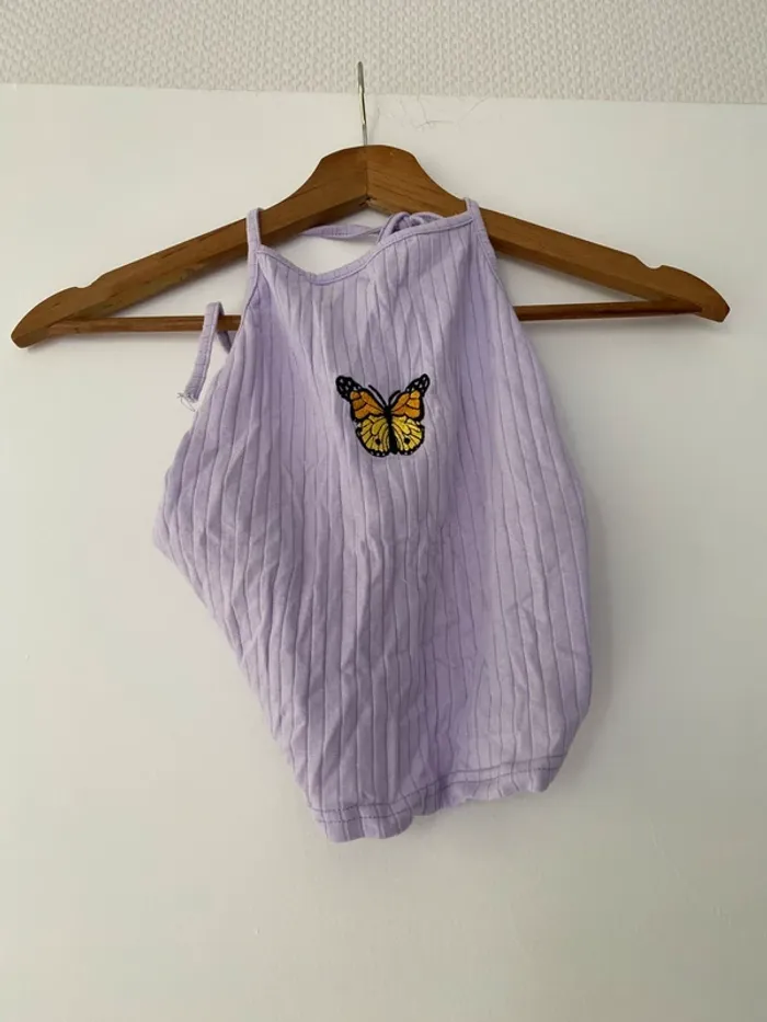Top Lila papillon