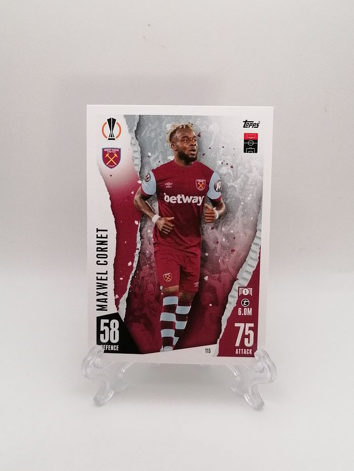 Carte Match Attax 2023-24 Maxwel Cornet n°115 West Ham United FC.