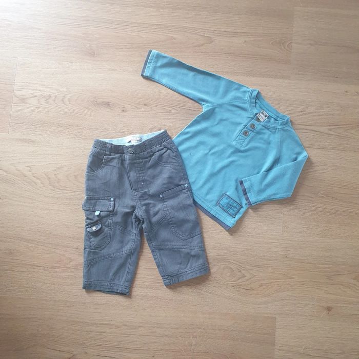 💚 Ensemble tee-shirt avec capuche pantalon TAO/Orchestra 6 mois #emyfleury_6moisgarçon