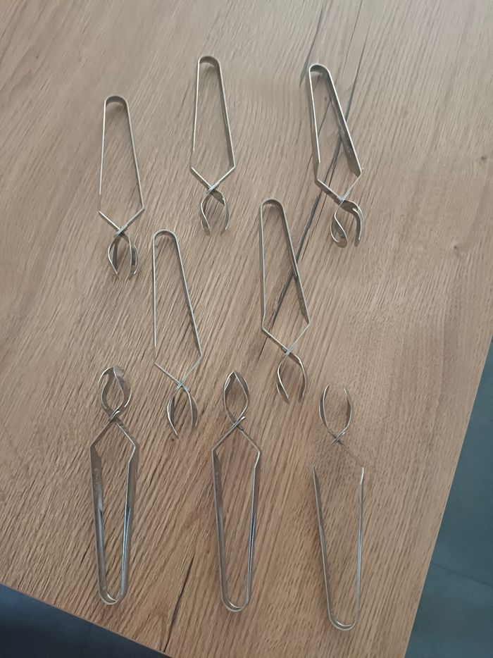 Lot de 8 pinces à escargots en inox