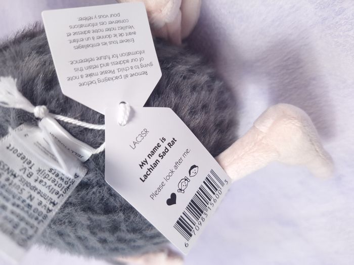 Peluche de collection Jellycat Lachlan Sad Rat LAC3SR Halloween collection new - photo numéro 6