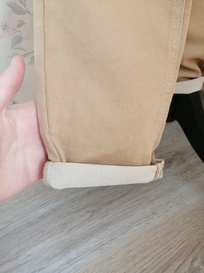 Pantalon beige cammel skinny taille haute avec boutons / jennyfer / (40) - photo numéro 4
